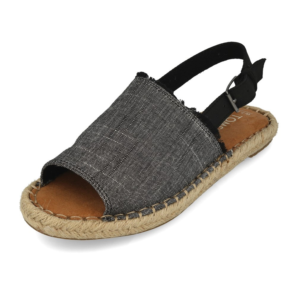 TOMS Clara Cuir Chambray Texturé Noir