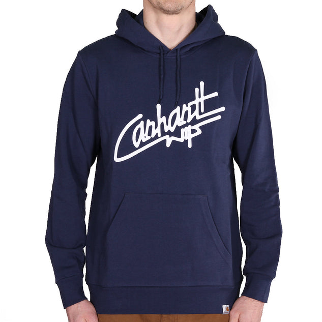 Carhartt WIP Sweat à capuche Locals Bleu Blanc