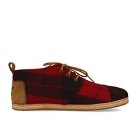 Bottes TOMS Femme en Feutre à Carreaux Rouges et Cuir