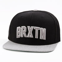 Casquette Snapback Brixton Hamilton Noire Gris Clair Chiné