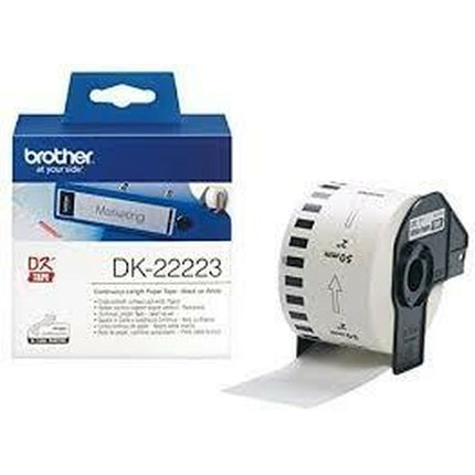 Rouleau de papier continu pour imprimantes Brother DK-22223 blanc 50 mm x 30,48 m noir (3 pièces)
