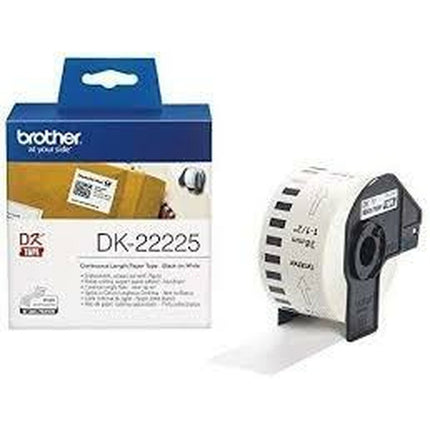 Papier continu pour imprimante Brother DK-22225 Blanc 38 mm x 30,48 m Noir/Blanc (3 pièces)