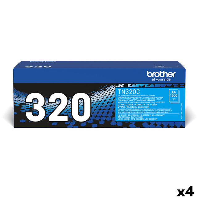 Toner Brother TN320C Turquoise (4 pièces)