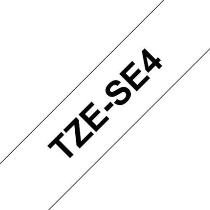 Ruban adhésif laminé pour l'identification de machines Brother TZE-SE4 Ruban de sécurité Noir/Blanc 18mm