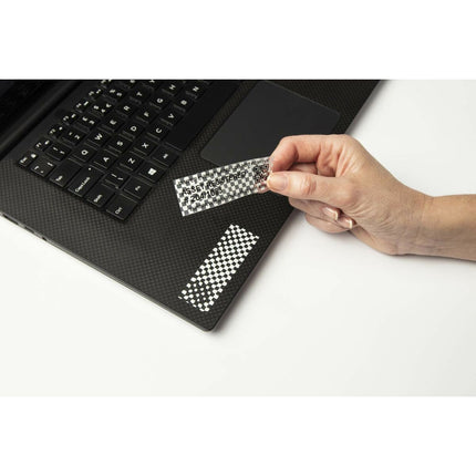 Ruban adhésif laminé pour l'identification de machines Brother TZE-SE4 Ruban de sécurité Noir/Blanc 18mm