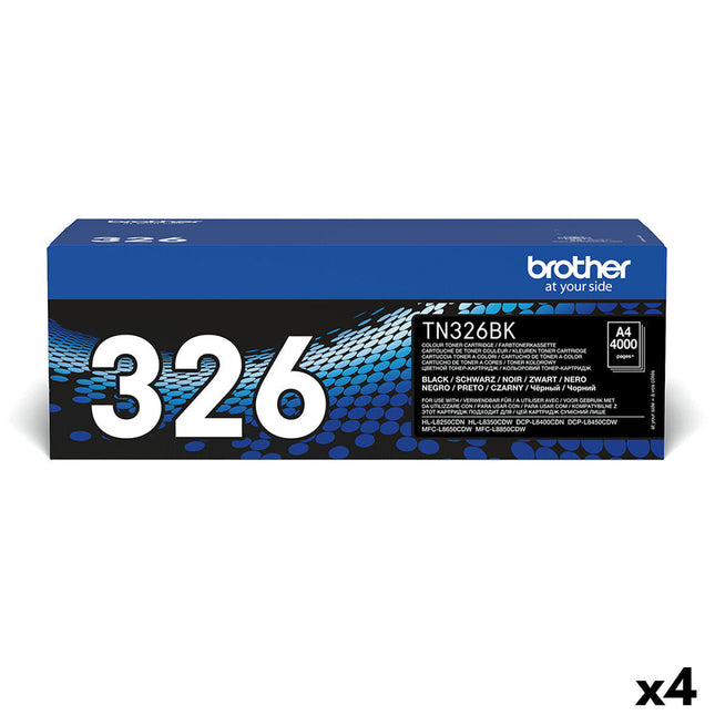 Toner Brother TN326BK Noir (4 pièces)