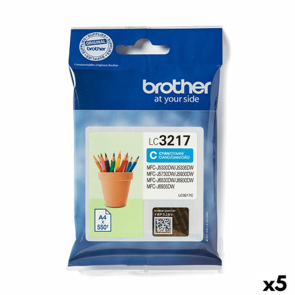 Cartouche d'encre originale Brother LC3217 turquoise (5 pièces)