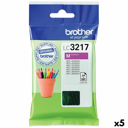 Cartouche d'encre d'origine Brother LC3217 Magenta (5 pièces)