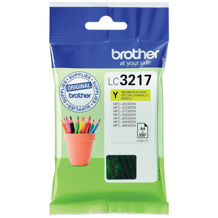 Cartouche d'encre originale Brother LC3217 Jaune (5 pièces)