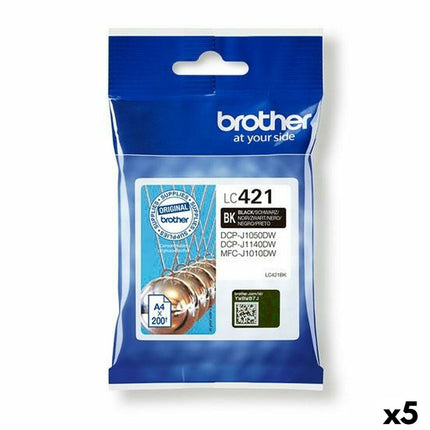Cartouche d'encre originale Brother LC421 Noir (5 pièces)