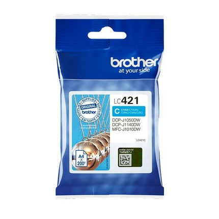 Cartouche d'encre originale Brother LC421 Cyan (5 pièces)