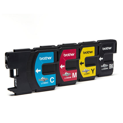 Cartouche d'encre originale Brother LC980 Jaune Bleu Noir Magenta (4 pièces)