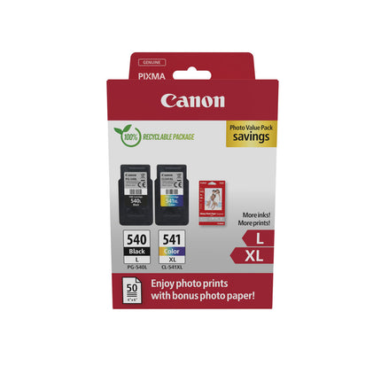 Cartouche d'encre d'origine Canon PG-540L Noir + CL-541XL Couleur