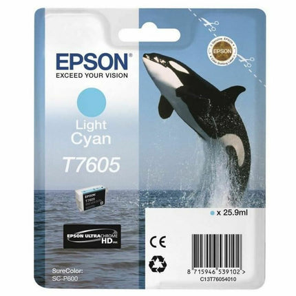 Cartouche d'encre d'origine Epson T7605 Cyan clair