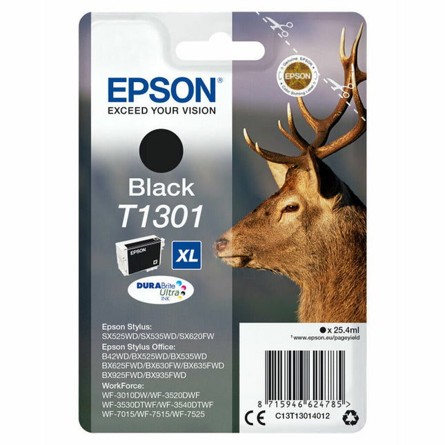 Cartouche d'encre d'origine Epson T1301 25,4 ml noire