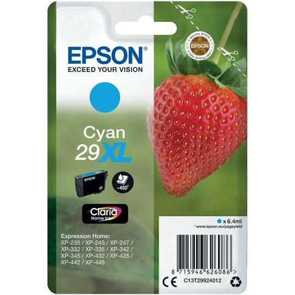 Cartouche d'encre originale Epson 29 XL Turquoise (10 pièces)