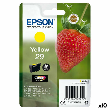 Cartouche d'encre originale Epson XP 235 332 335 432 435 Jaune (10 pièces)