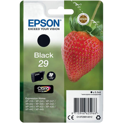 Cartouche d'encre originale Epson 29 XL noire (10 pièces)