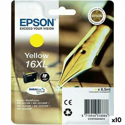 Cartouche d'encre d'origine Epson DURABRITE ULTRA INK - N°16XL Jaune (10 pièces)