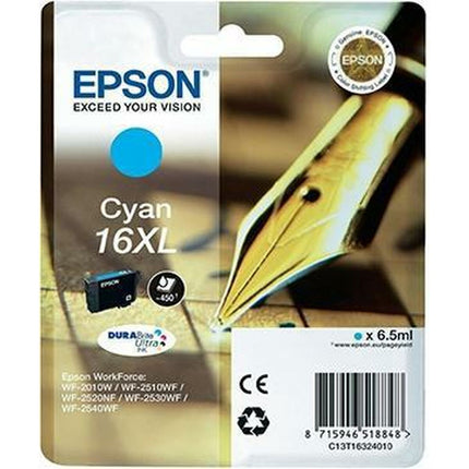 Cartouche d'encre d'origine Epson DURABRITE ULTRA INK - N°16XL Cyan (10 pièces)