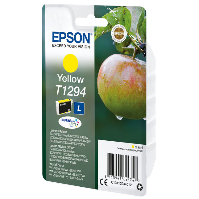 Cartouche d'encre d'origine Epson T1294 Jaune (10 pièces)