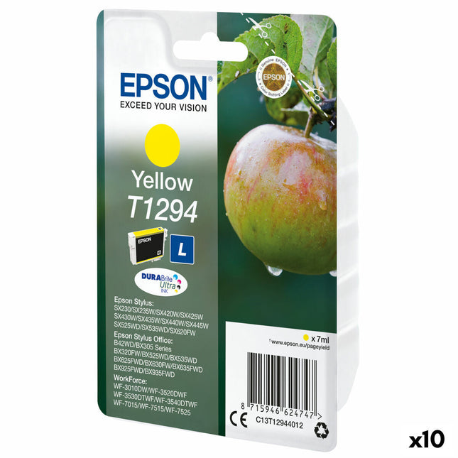 Cartouche d'encre d'origine Epson T1294 Jaune (10 pièces)