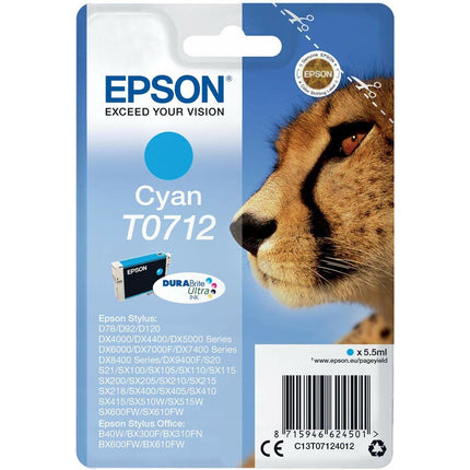 Cartouche d'encre d'origine Epson Stylus D-78/92/120/DX-4000/5000/6000/7000F Turquoise (10 pièces)