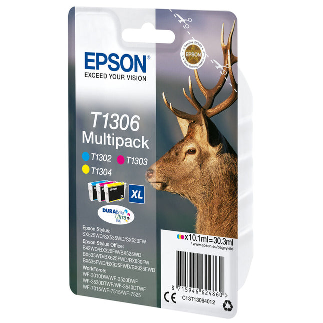 Cartouche d'encre originale Epson SX525WD/620FW/ OFFICE B42WD/525WD/625FWD/925FWD trois couleurs (4 pièces)