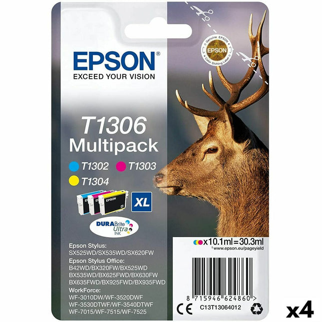 Cartouche d'encre originale Epson SX525WD/620FW/ OFFICE B42WD/525WD/625FWD/925FWD trois couleurs (4 pièces)