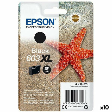 Cartouche d'encre d'origine Epson 603 XL noire (10 pièces)