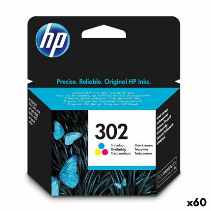 Cartouche d'encre originale HP Officejet 3830 Tout-en-un N° 302 Tricolore (60 pièces)