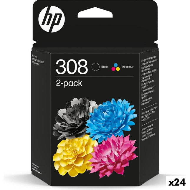 Cartouche d'encre d'origine HP n° 308 jaune, bleu, noir, magenta (24 pièces)