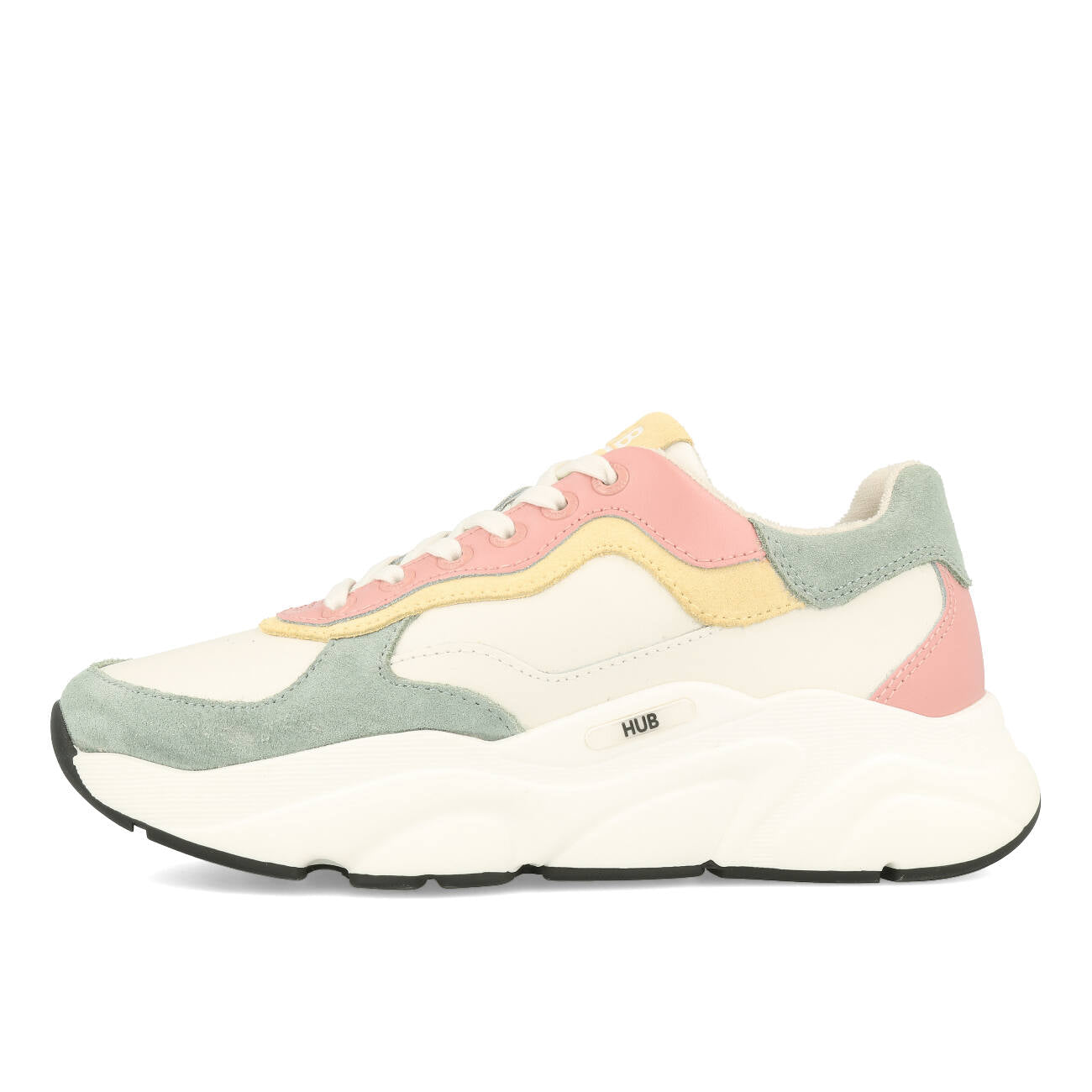 HUB Rock L68 Cuir Daim Femme Blanc cassé Rose minéral Blanc cassé Noir
