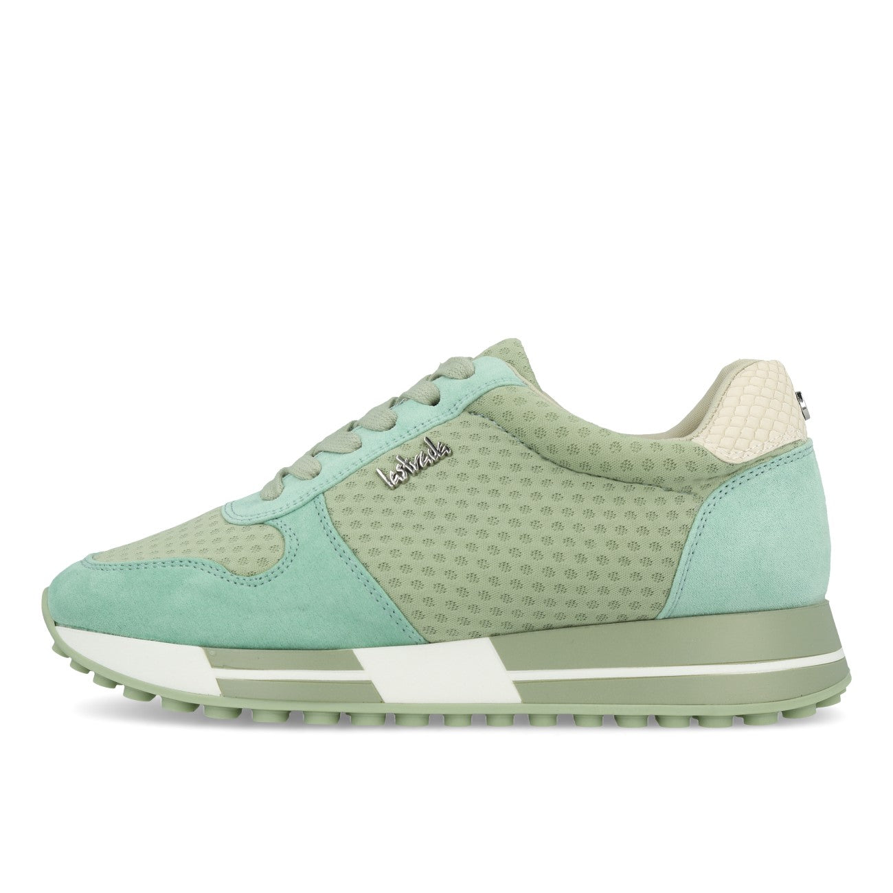 La Strada 2101457 Baskets Femme Vert Clair Micro Mesh Serpent