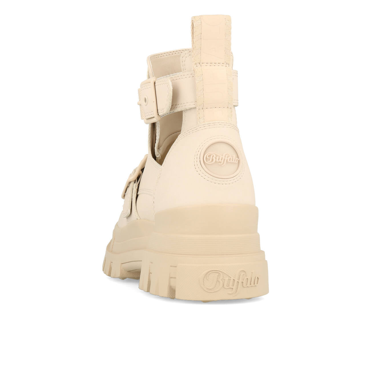 Buffalo Aspha Bike Bootie Plat Femme Vegan Box Nappa Beige