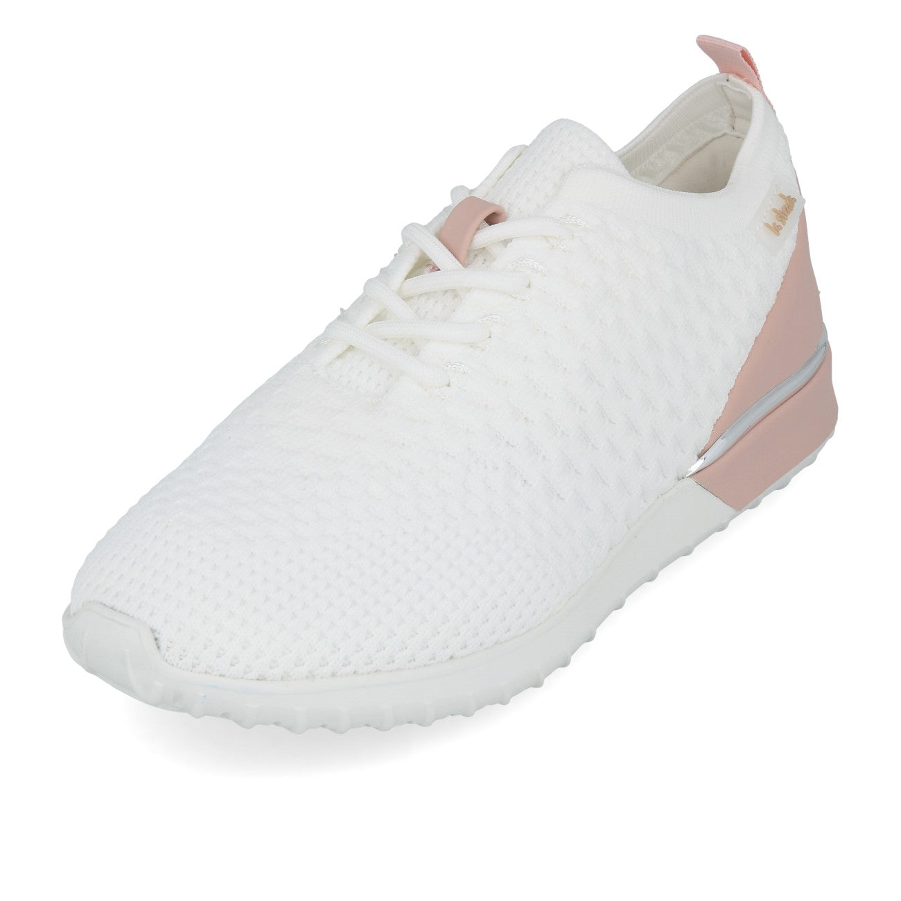 La Strada 2101381 Baskets femme tricot blanc talon rose