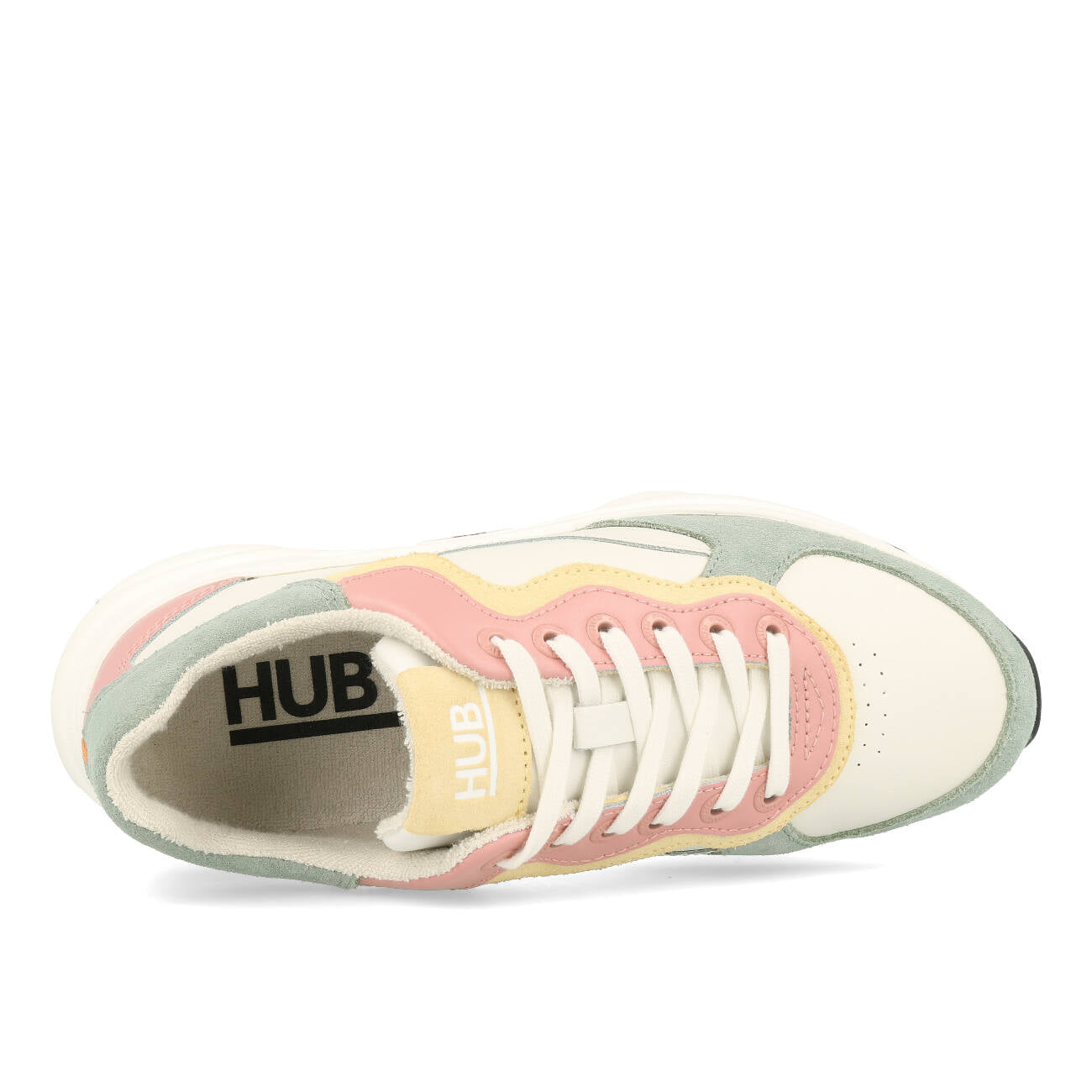 HUB Rock L68 Cuir Daim Femme Blanc cassé Rose minéral Blanc cassé Noir