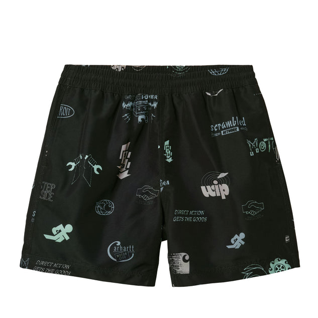 Carhartt WIP Drift Swim Trunks Homme Imprimé Motor City Noir