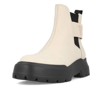 Toms Womens Alpargata Combat Chelsea Boots Femme Beige Cuir