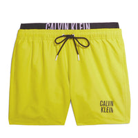 Short de bain homme Calvin Klein Swimshort Medium Double WB jaune citron