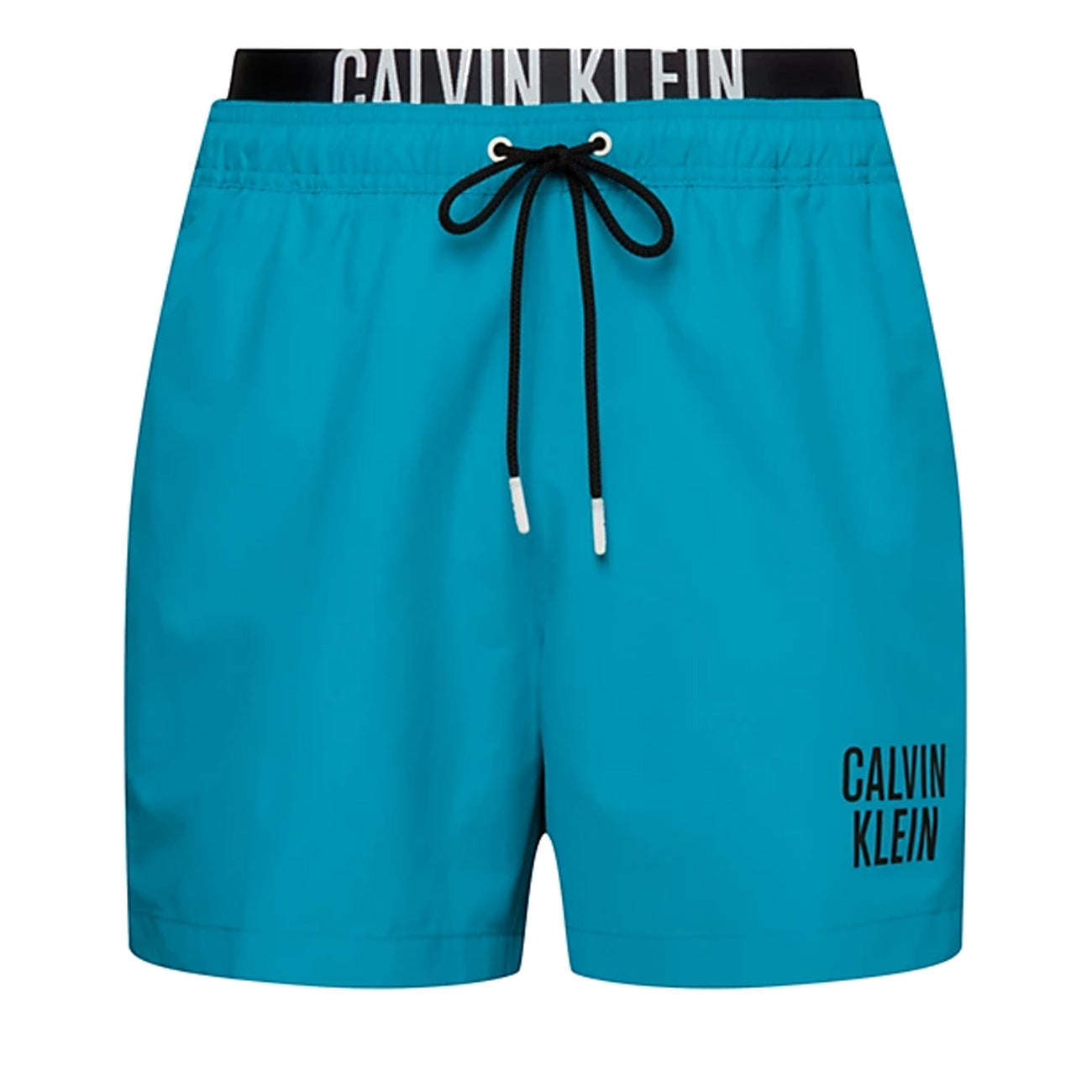 Calvin Klein Swimshort Medium Double WB Short de Bain Homme Clear Turquoise