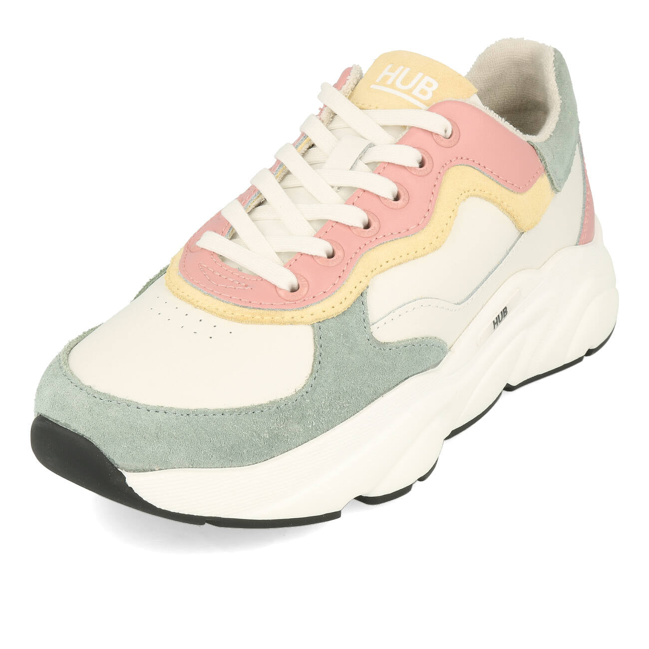 HUB Rock L68 Cuir Daim Femme Blanc cassé Rose minéral Blanc cassé Noir