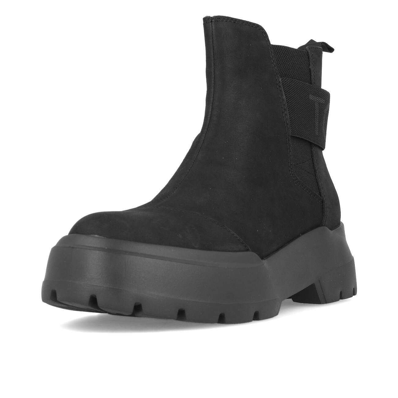 Toms Womens Alpargata Combat Chelsea Boots Damen Black Leather