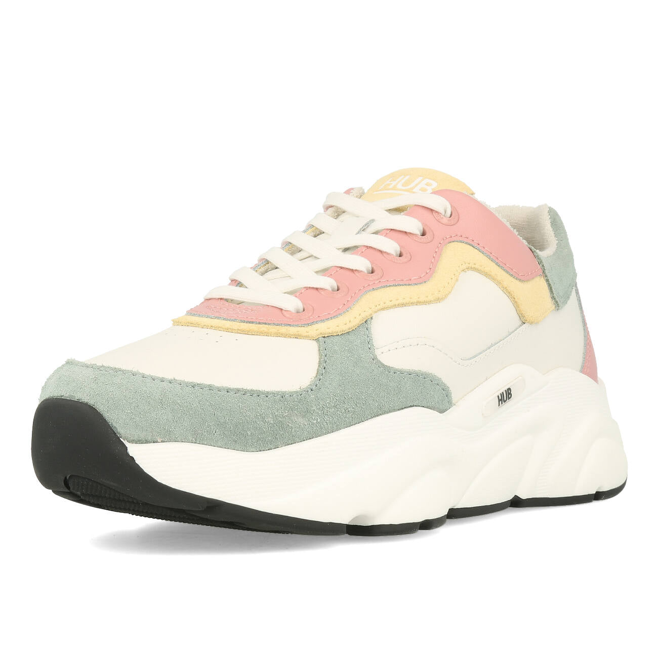 HUB Rock L68 Cuir Daim Femme Blanc cassé Rose minéral Blanc cassé Noir
