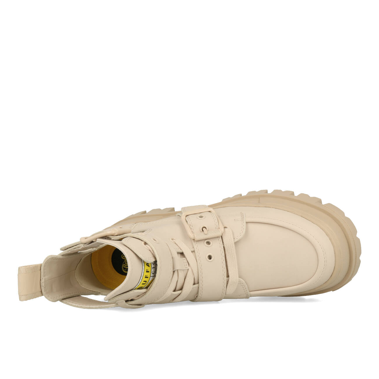 Buffalo Aspha Bike Bootie Plat Femme Vegan Box Nappa Beige