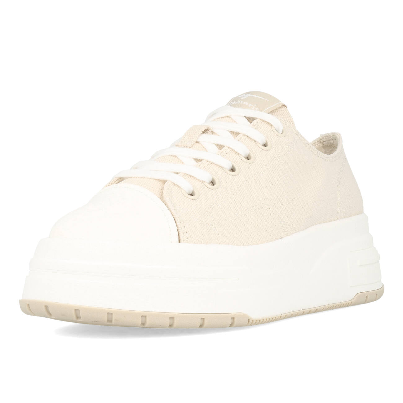 Tamaris 1-23815-20-418 Vegan Plateau Canvas Sneaker Damen Ivory