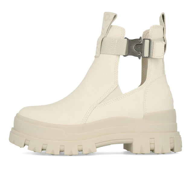 Buffalo Aspha Coa Bootie Plat Femme Nubuck Végétalien Blanc cassé
