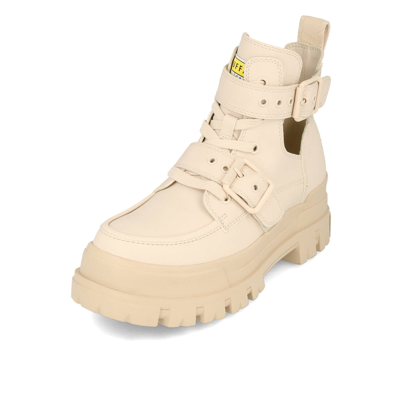Buffalo Aspha Bike Bootie Plat Femme Vegan Box Nappa Beige
