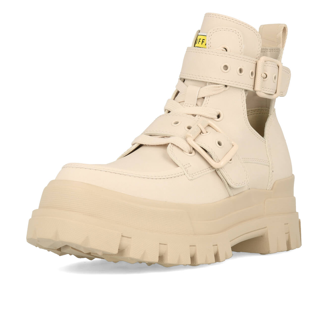 Buffalo Aspha Bike Bootie Plat Femme Vegan Box Nappa Beige