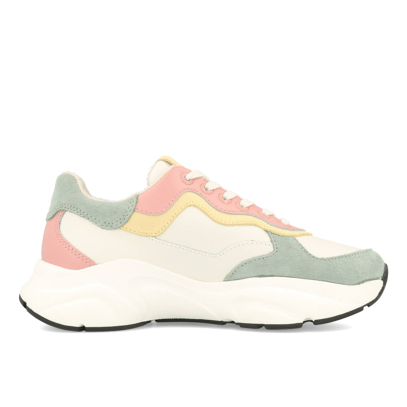 HUB Rock L68 Cuir Daim Femme Blanc cassé Rose minéral Blanc cassé Noir